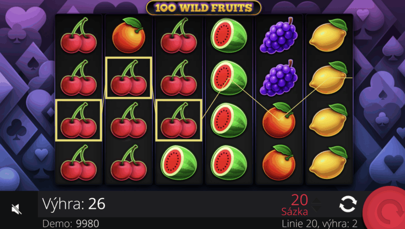 100-wild-fruits-vyhra Recenze online casino hry 100 Wild Fruits výhra