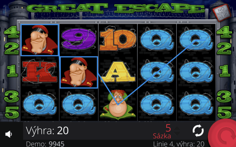 great-escape-vyhra-2 Recenze online casino hry Great Escape výhra
