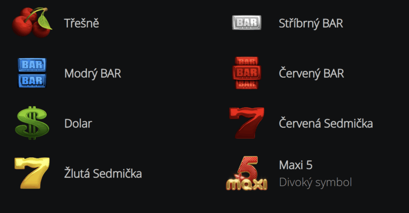 maxi 5 vyherni symboly Recenze online casino hry Maxi 5 symboly