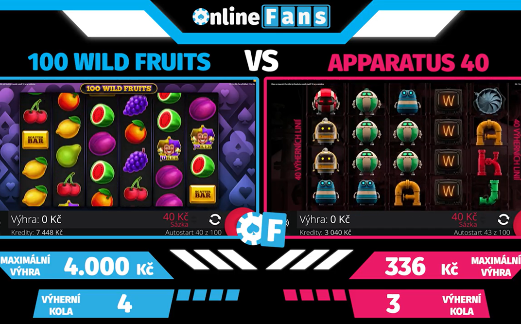 #29 POROVNÁNÍ HER 100 WILD FRUITS A APPARATUS 40