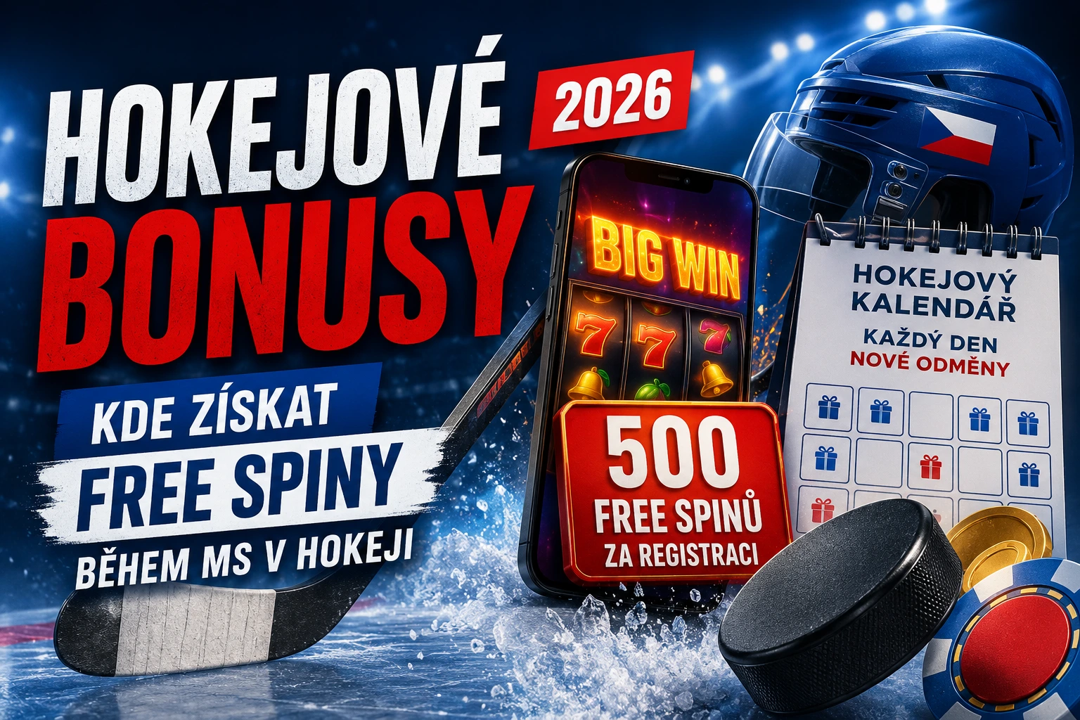 Hokejové bonusy 2026: Kde získat free spiny během MS v hokeji