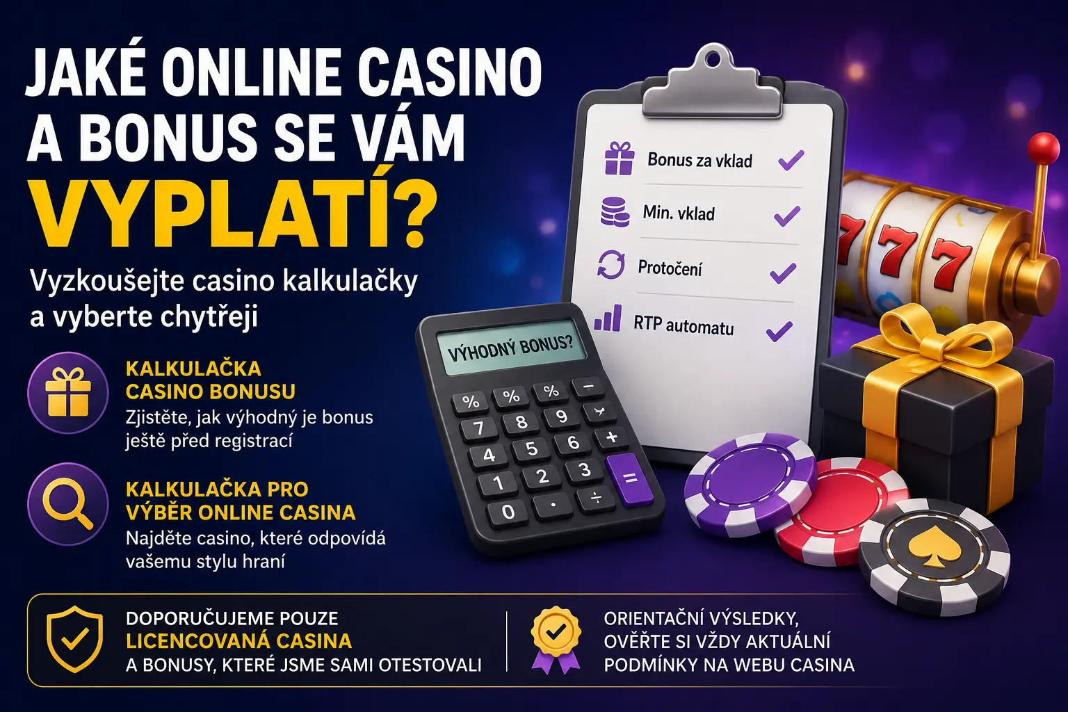Casino kalkulačky: vyberte si casino i bonus na míru