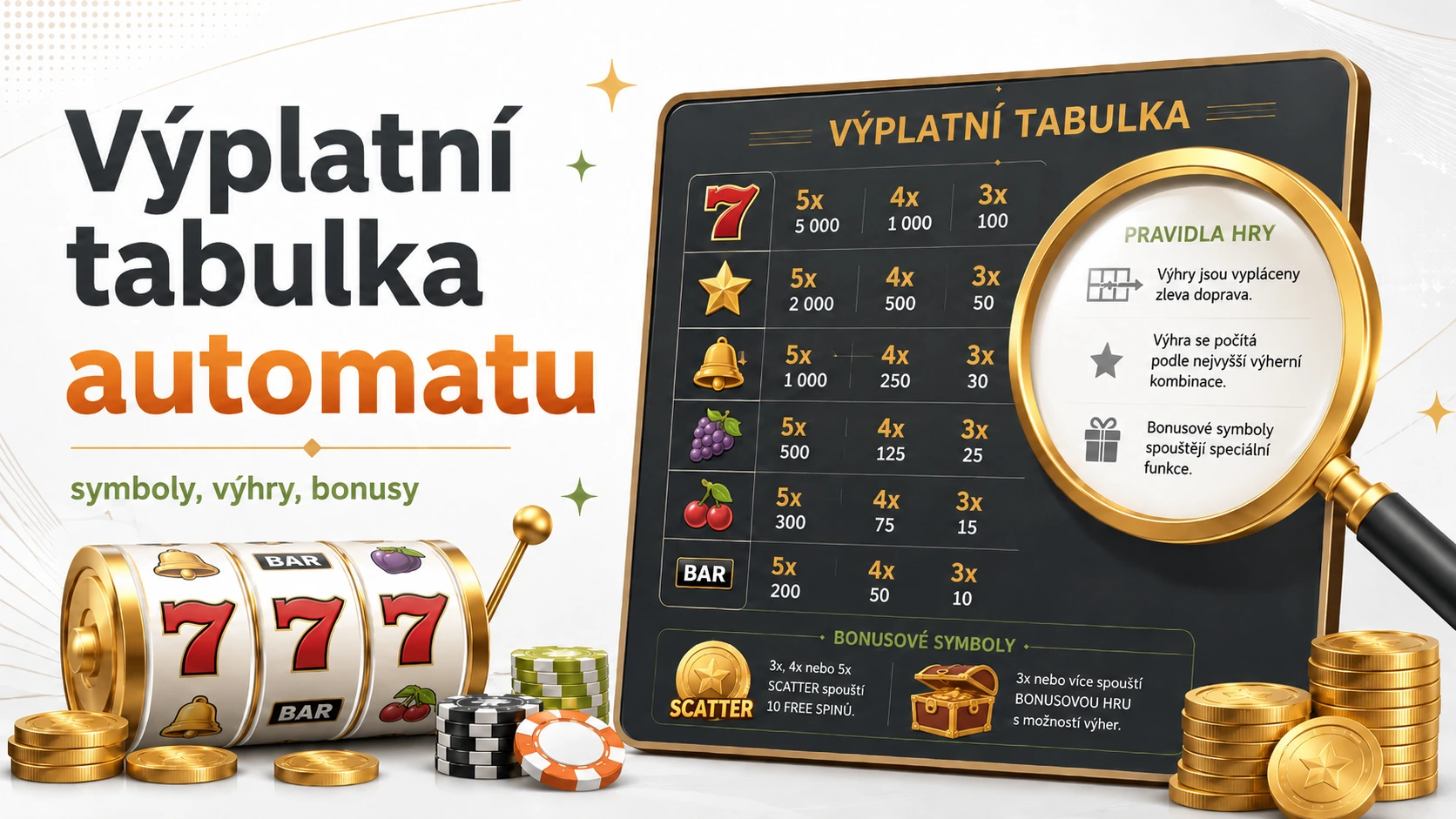 Výplatní tabulka automatu: pochopte klíč k výhrám
