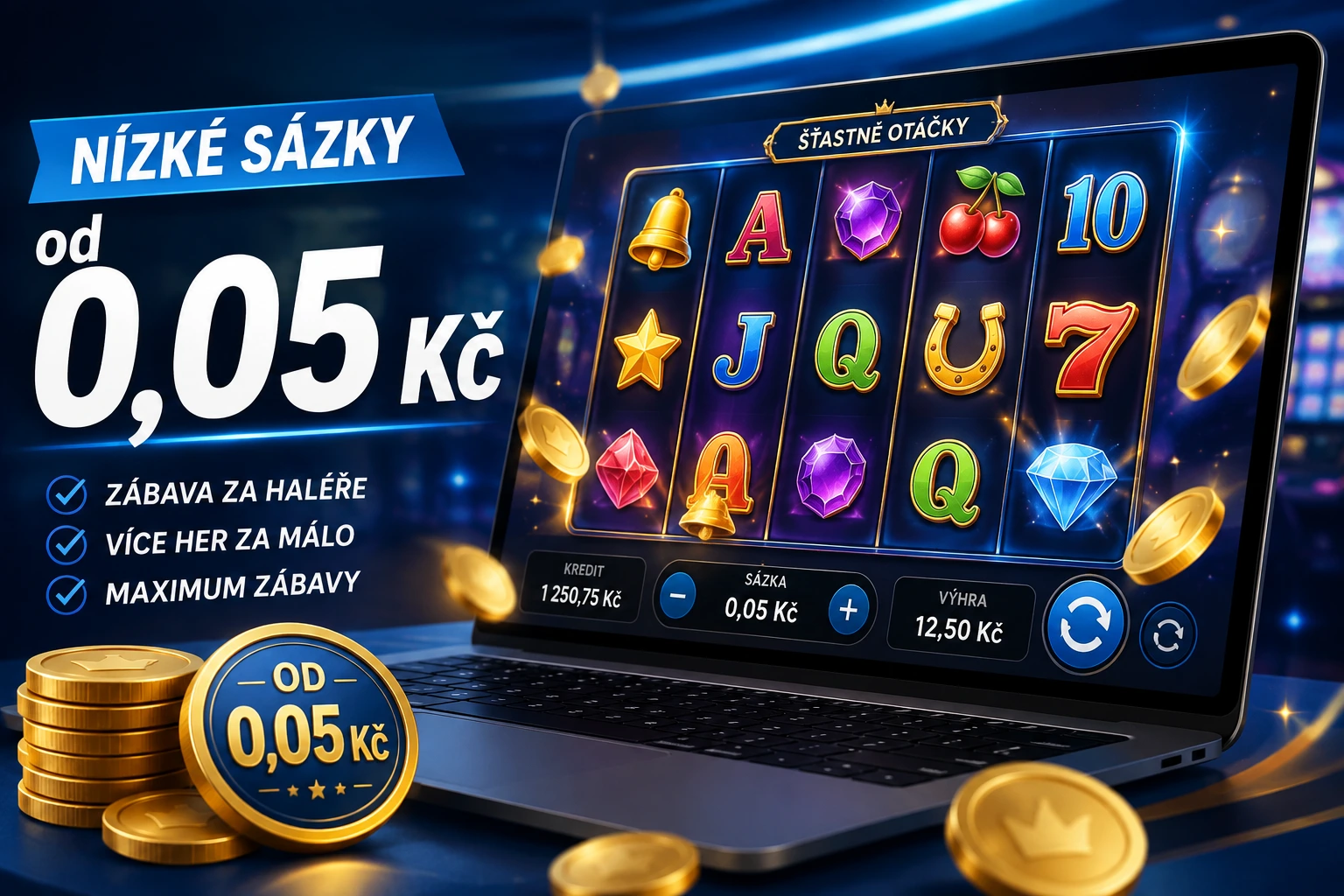 Casino hry za haléře: Kde si zahrát automaty od 0,05 Kč?