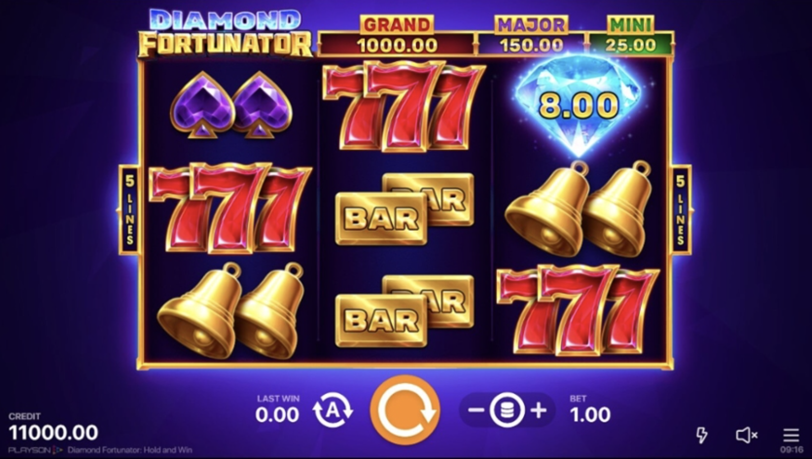 Diamond Fortunator Hold and Win